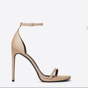 YSL JANE SANDAL HEELS IN TAN